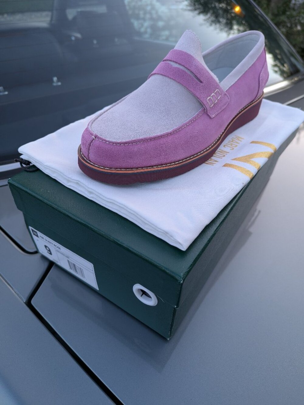 Marc Nolan Pink-White men's Loafer Size 9